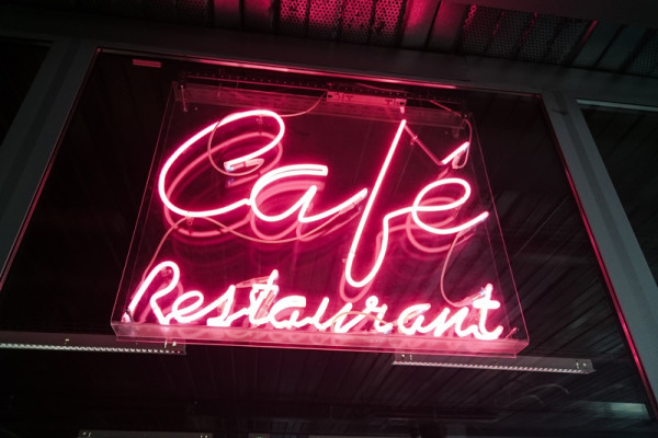 Pink Neon sign for Cafe & Restaurant in London